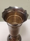 Trumpet Vase  Scalloped Edge  India Sticker  Unmarked 4 25  Tall  Silver Plate 