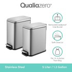 Trash Can 1 3 Gallon Slim Step On Bathroom Trash Can  Stainless Steel  Pack Of 2