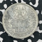 1913 Brazil 1000 Reis Lot f7753 Silver  Cleaned