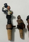 Antique  Hand Carved Lot Of 3 German Wooden Wine   Liquor Bottle Stoppers