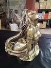 Bronze Tone Mermaid Figurine Ocean Myth Fantasy Decor