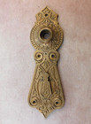 Antique Ornate Hopkins Dickinson Door Back Plate Cast Brass Bronze C  1875