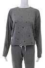 Monrow Womens 2 Piece Star Print Crewneck T Shirt Sweatpants Set Gray Size S