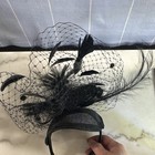 Black Feather Mesh Veil Fascinator Headband Women One Size Formal