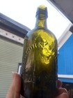 Hathorn Spring Saratoga Pint Mineral Water In Rare Olive Yellow But W  Lip Chip 