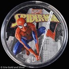 2022  1 Fiji Marvel Spider-man 1 Oz Silver Colorized Coin   Pin Set In Ogp