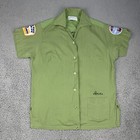 Vintage Hilton Bowling Shirt Womens Extra Small Green 70s Chain Stitch Killeen