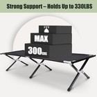 Yssoa Folding Camping Cot With Carrying Bag Aluminum Hiking Elegant Black Us Shi