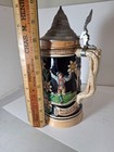 German Pewter Lidded Beer Stein  bei Tanz Und Scherz Bleibt Jung Das Herz 