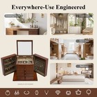 5 Layers Vintage Large Jewelry Organizer Wooden Storage Box Case With 4 Drawers