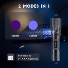 365nm 395nm Blacklight Flashlight  Dual-mode For Uv Glue Curing  Uranium Glass
