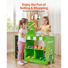 Kids Grocery Store Playset Wooden Play Market Stand With Cash Register