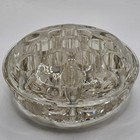 Glass Flower Frog  Flower Holder Vintage 13 Holes 4 5  Diameter Estate Find