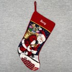 Christmas Stocking Needlepoint 100  Wool Personalized Embroidered Henry Santa