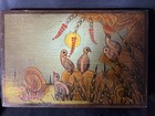 Vintage Mexican Folk Art Signed Arturo Alcala On Wood 12 x 8  Handpainted Quail
