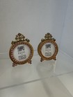 A Pair Of Vintage Two s Co Jeweled Rhinestone Round Picture Photo Frames Wj4