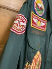 1950 s Boy Scout Green Long Sleeve Shirt Boys Patches Pins