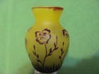 Antique vintage Sign Gallery Vase Cameo Glass 3 5  Tall 