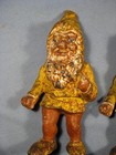 Lot Of 2 Rare Antique Cast Iron Garden Gnomes 10 1 4  Tall