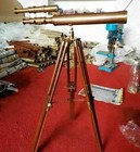 18  Antique Brass Telescope Marine Nautical Spyglass With Tripod Floor Stand