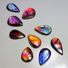 245 Ct Bulk Lot  Natural Purple Fire Labradorite Pear Cabochon Gemstone Rk-349