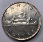          1954 Canada Silver Dollar   Almost Uncirculated   Low Mintage  