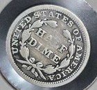1858 Seated Liberty Half Dime Good vg Details Circulated Us Mint Silver Coin 