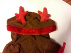 Dog Reindeer Brown Christmas Pet Costume Size M m Red Antlers Brown Red Soft New