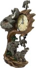 Ebros Elephant Father And Calf Family Table Clock With Pendulum 10 5  Height