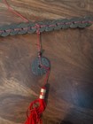 Large Handmade Chinese Feng Shui Coin Sword Red Cord Brass Cash Coins Wall Decor