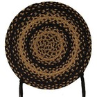 New Primitive Chair Pad Black Tan Braided Jute With Ties Farmhouse Rustic 15 