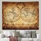 Old World Map Tapestry For Bedroom  Vintage Nautical Maps 40 l X 60 w  Map-1 