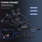 Elecwish Ergonomic Gaming Chair With Footrest Lumbar Support Recliner Office