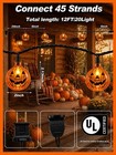 12ft 20 Led Outdoor Halloween Pumpkin String Lights Plug In  Waterproof Connecta
