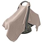 Mozah Baby Car Seat Cover - Warm Taupe - 100  Organic Muslin - 