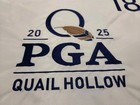 2025 Pga Championship Flag Quail Hollow White Embroidered Pin Flag New