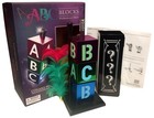 Abc Blocks Magic Trick Set Tube Cubes Change Places Vanish   Wand To Flower Easy