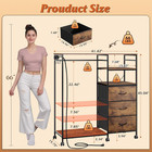 Dresser With Hanging Rack For Bedroom  3 Drawer Dresser With Led Lights   Chargi