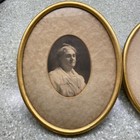 Antique Photographs Oval Frames Gold Victorian Portraits Woman Male Americana