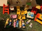 Vintage 1989 Little Tikes Large Blue Roof 2 Story Doll House W accessories