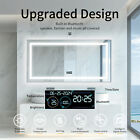 Smart Bathroom Mirror W  Bluetooth Dual Led Strips Anti-fog Dimmable Lighting
