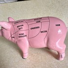 Pink Ceramic Pig Figurine With Butcher Cuts Diagram