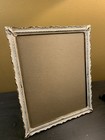 Vintage Filigree Picture Photo Frame 8x10 Brass Gold White Metal Standing