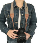 Grey Adjustable Camera Shoulder Neck Strap Cotton Leather Belt For Dslr Camera
