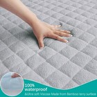 Crib Mattress Protector Pad Cover Soft Bamboo Terry Waterproof 28 x52  Gray