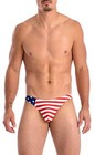  Mens Unique Print Contour Pouch Thong Swimsuit Small Side Stars And Stripes