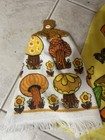 Vintage Merry Mushroom Kitchen Towel Set Of 3 With Crochet Trim 1970s