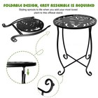 Metal Round Side Table For Small Spaces - Indoor outdoor Perfect For Patio Yar