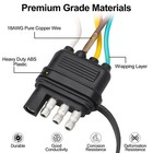4 Way Flat 5 Wire Trailer Wiring Harness 22ft For Rewiring Both-side Taillights