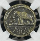 1808 Ceylon 48 Stivers Ngc Xf45 Lot g008 Silver  Scarce  Elephant
